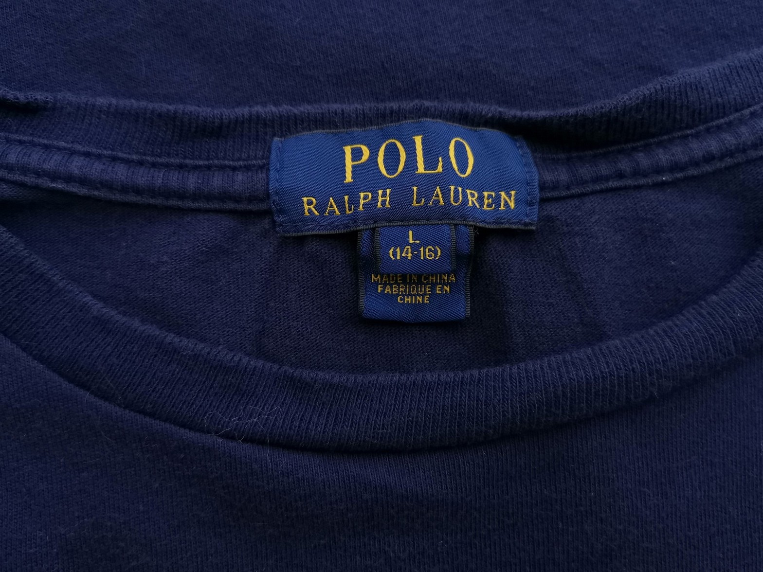 Polo Ralph Lauren Stl L Färg Marinblå Rund urringning Tröja Långärmad Material Bomull 100%