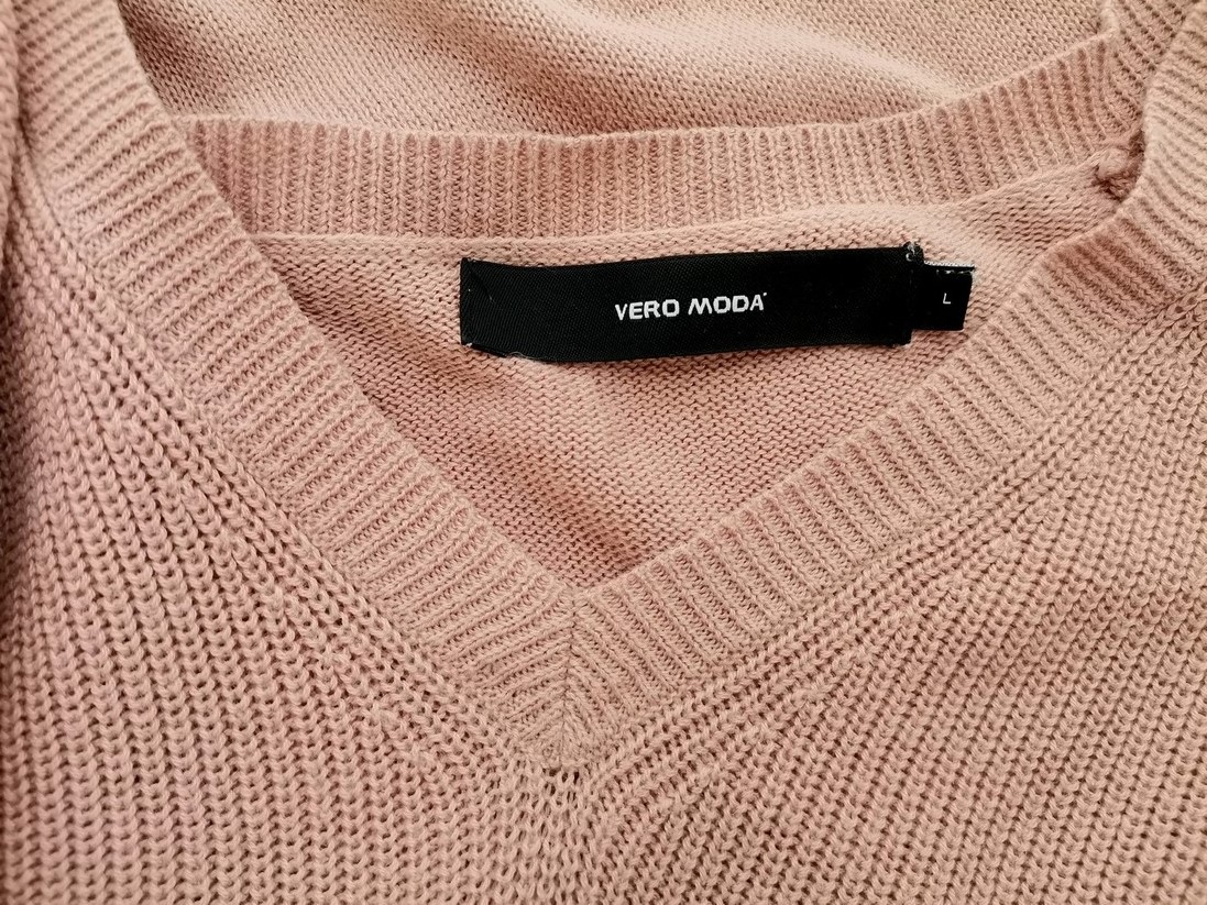 Vero moda Stl L Färg Pudrig Rosa V-ringning Lång tröja-tunika Långärmad Material Akryl Finstickat