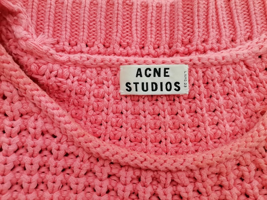 ACNE Studios Stl M Färg Rosa Rund urringning Tröja Långärmad Material Bomull 100% Grovstickat