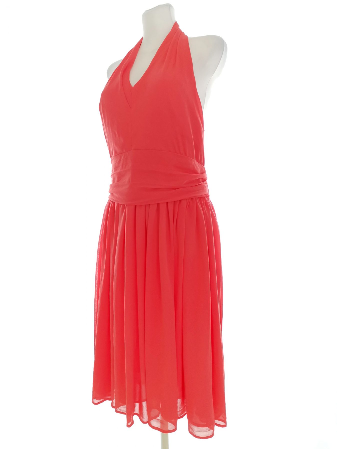 SARA KELLY Stl 42 Färg Orange Halter Sommar Klänning Ärmlös Midi