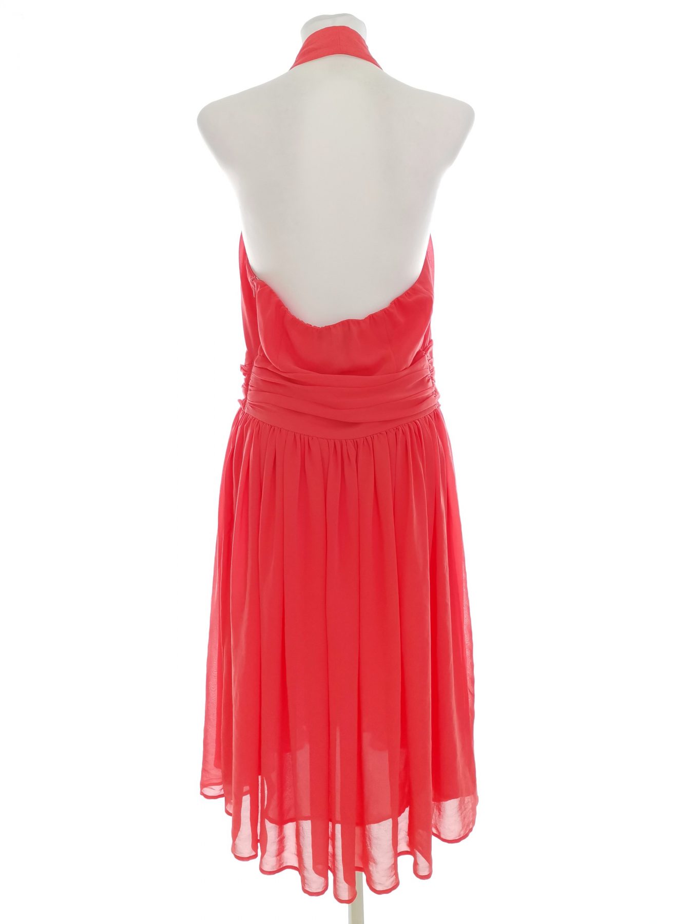 SARA KELLY Stl 42 Färg Orange Halter Sommar Klänning Ärmlös Midi