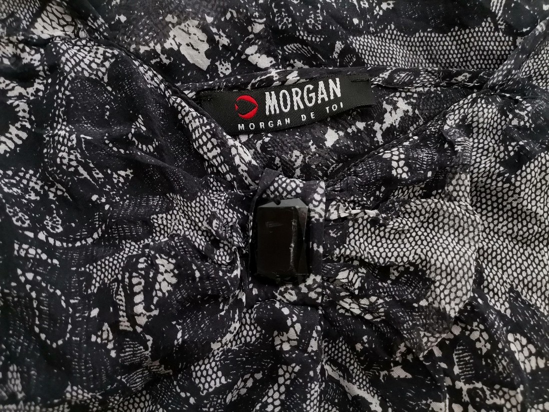 Morgan Stl 40 Färg Svart V-ringning Blus Kortärmad Material Siden 100%