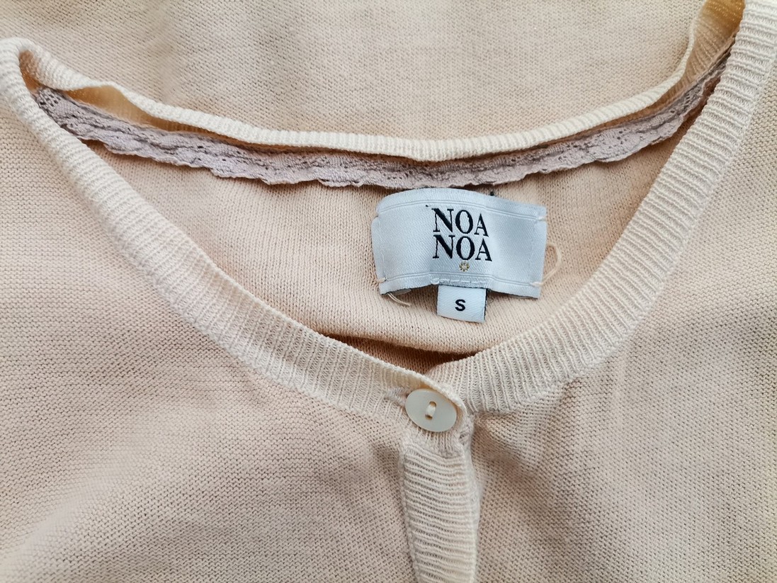 Noa noa Stl S Färg Beige Rund urringning Knäppt kofta Långärmad Material Bomull 100% Finstickat