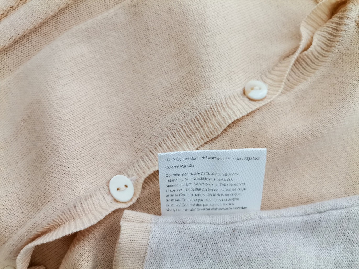 Noa noa Stl S Färg Beige Rund urringning Knäppt kofta Långärmad Material Bomull 100% Finstickat