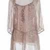 H&m Stl 8 (38) Färg Beige Djurtryck Kvadratisk urringning Tunika blus ärm 3/4