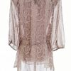 H&m Stl 8 (38) Färg Beige Djurtryck Kvadratisk urringning Tunika blus ärm 3/4