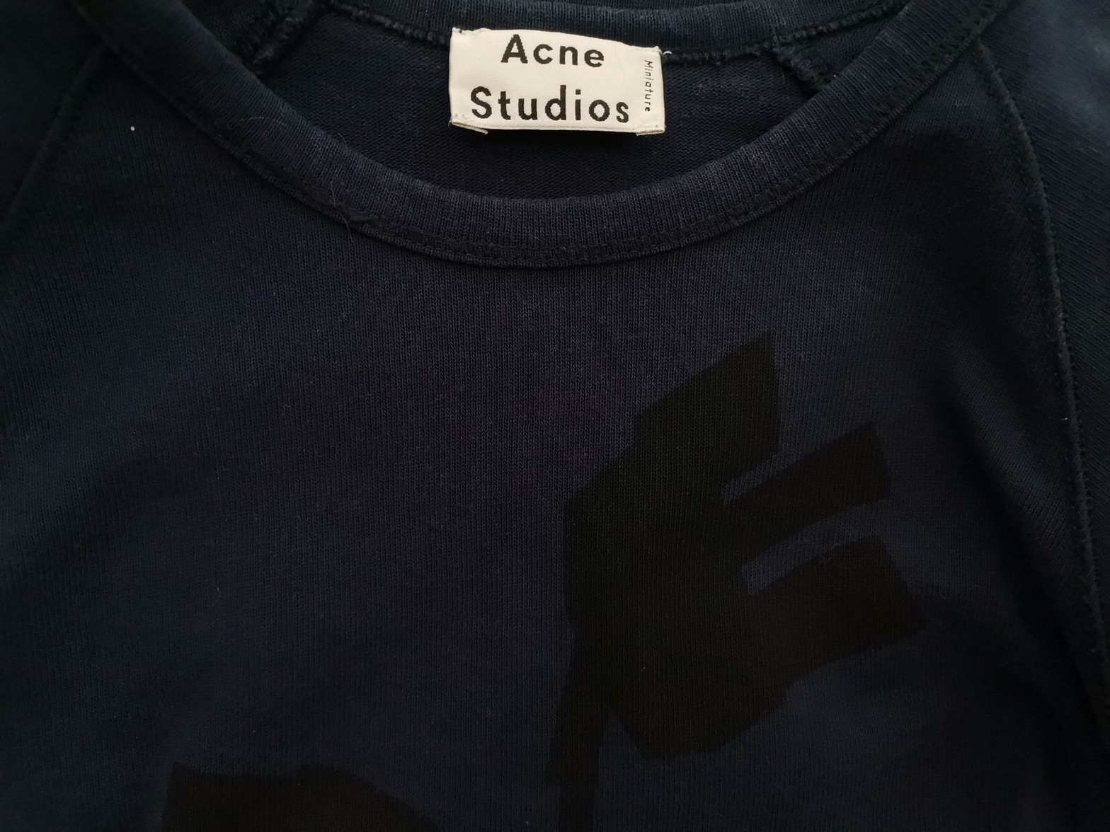 ACNE Studios Stl 10 (36) Färg Marinblå Rund hals Blus ärm 3/4 Material Bomull 100%