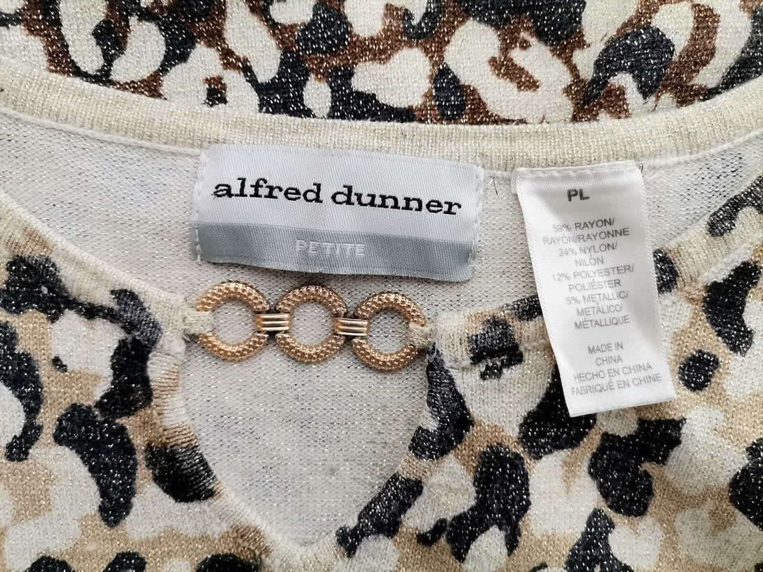 Alfred Dunner Stl 42/44 Färg Elfenben Rund urringning Tröja ärm 3/4 Material Rayon Finstickat