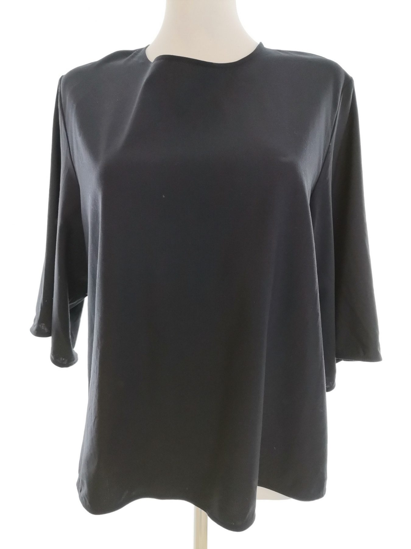 ACNE Studios Stl 40 Färg Marinblå Rund urringning Blus ärm 3/4 Material Ull