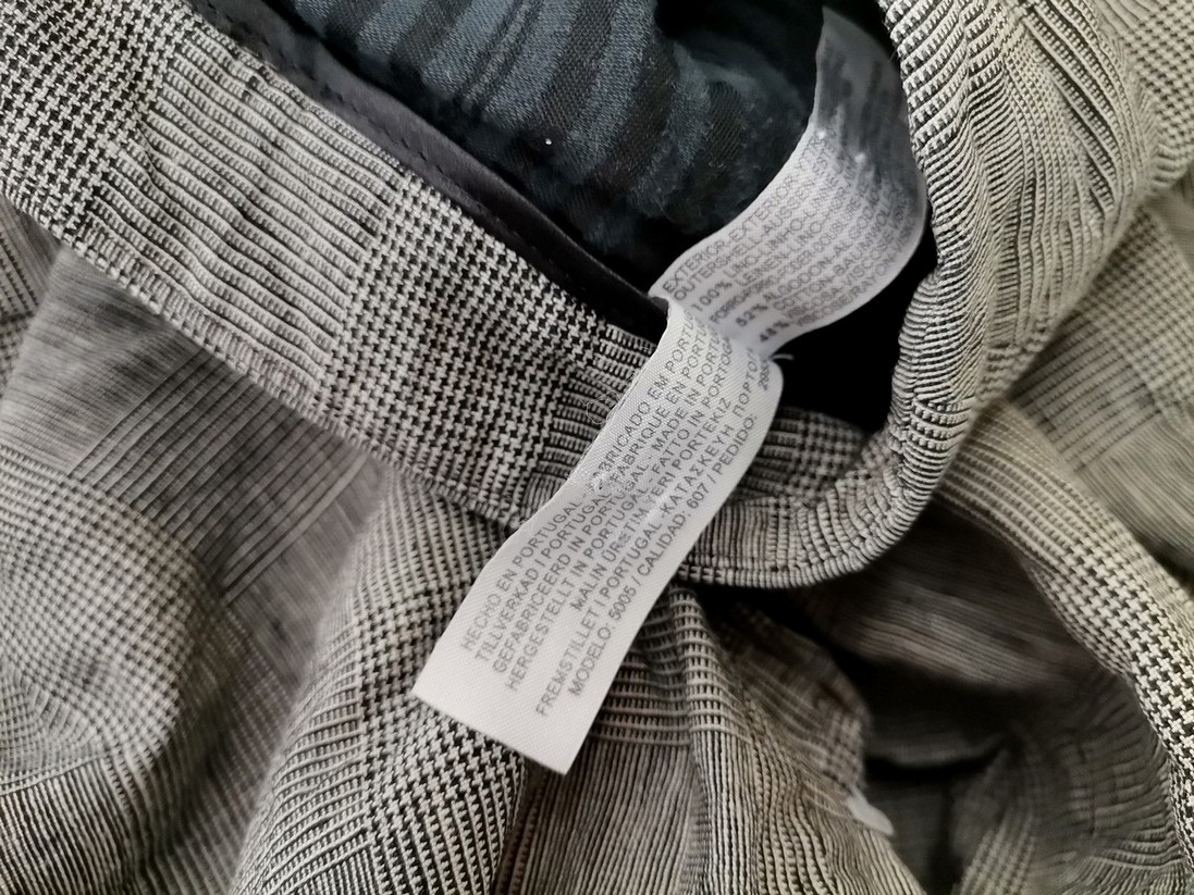 Massimo dutti Stl 36 Färg Grå Rutigt Eleganta Byxor Material Lin 100%