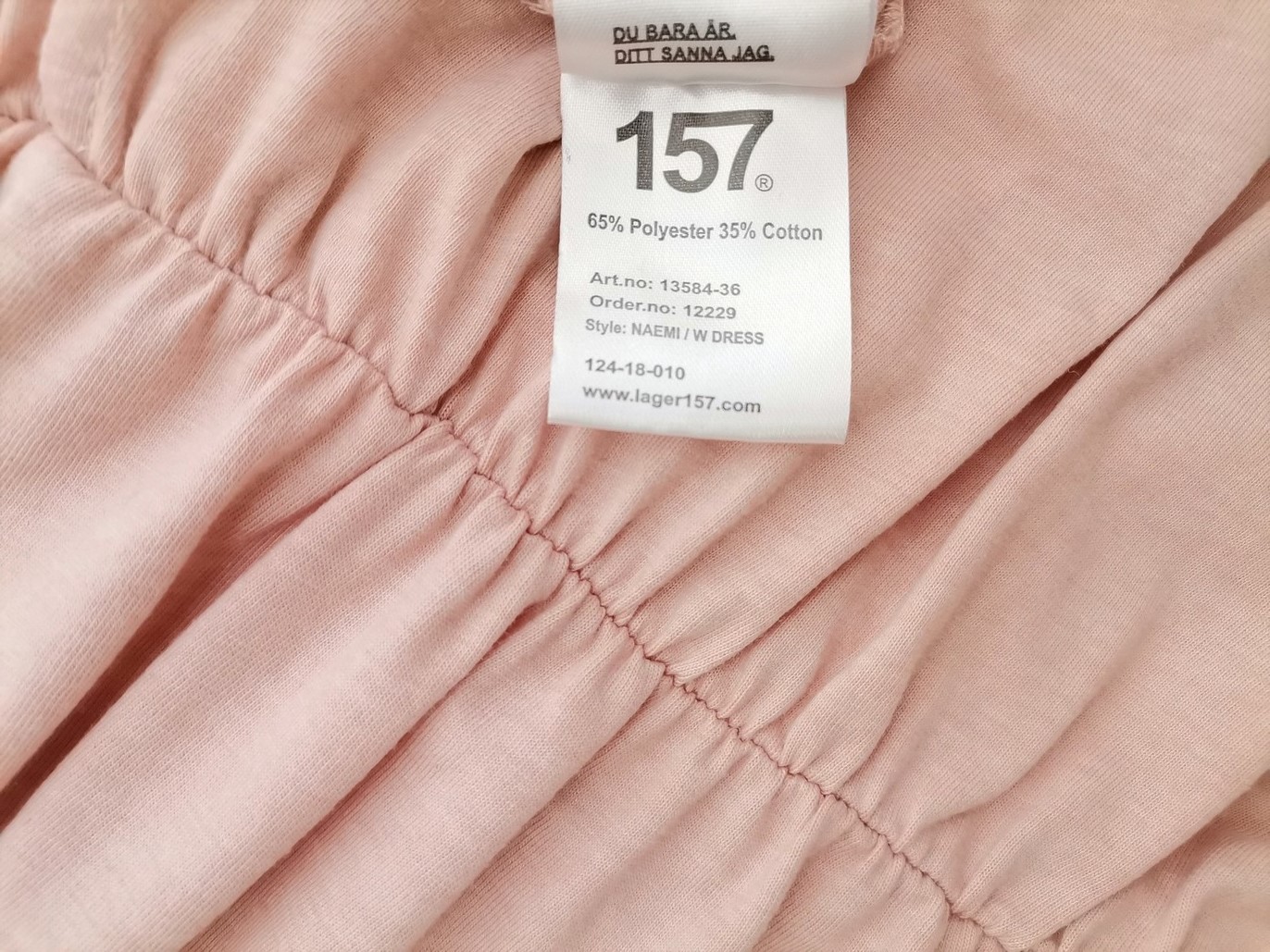 157 Angelology Stl XL Färg Pudrig Rosa Båtringning Skal Klänning Kortärmad Midi