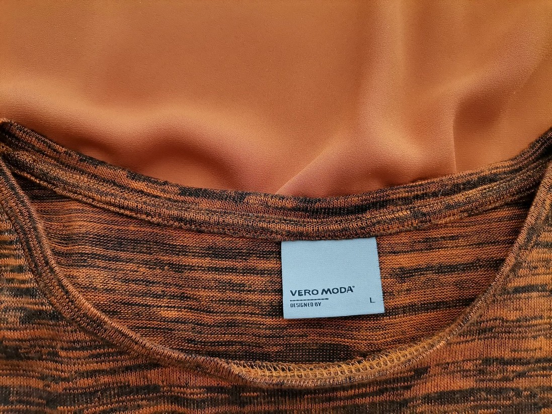 Vero moda Stl L Färg Orange Rund urringning Tunika blus Kortärmad Material Bomull 100%