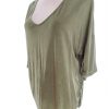 Saint tropez Stl XL Färg Khaki U-ringning Blus ärm 3/4 Material Cupro