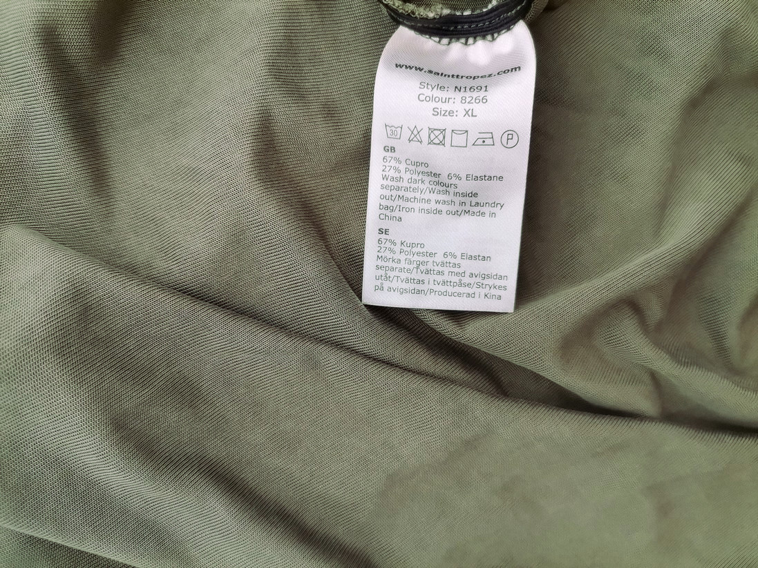 Saint tropez Stl XL Färg Khaki U-ringning Blus ärm 3/4 Material Cupro