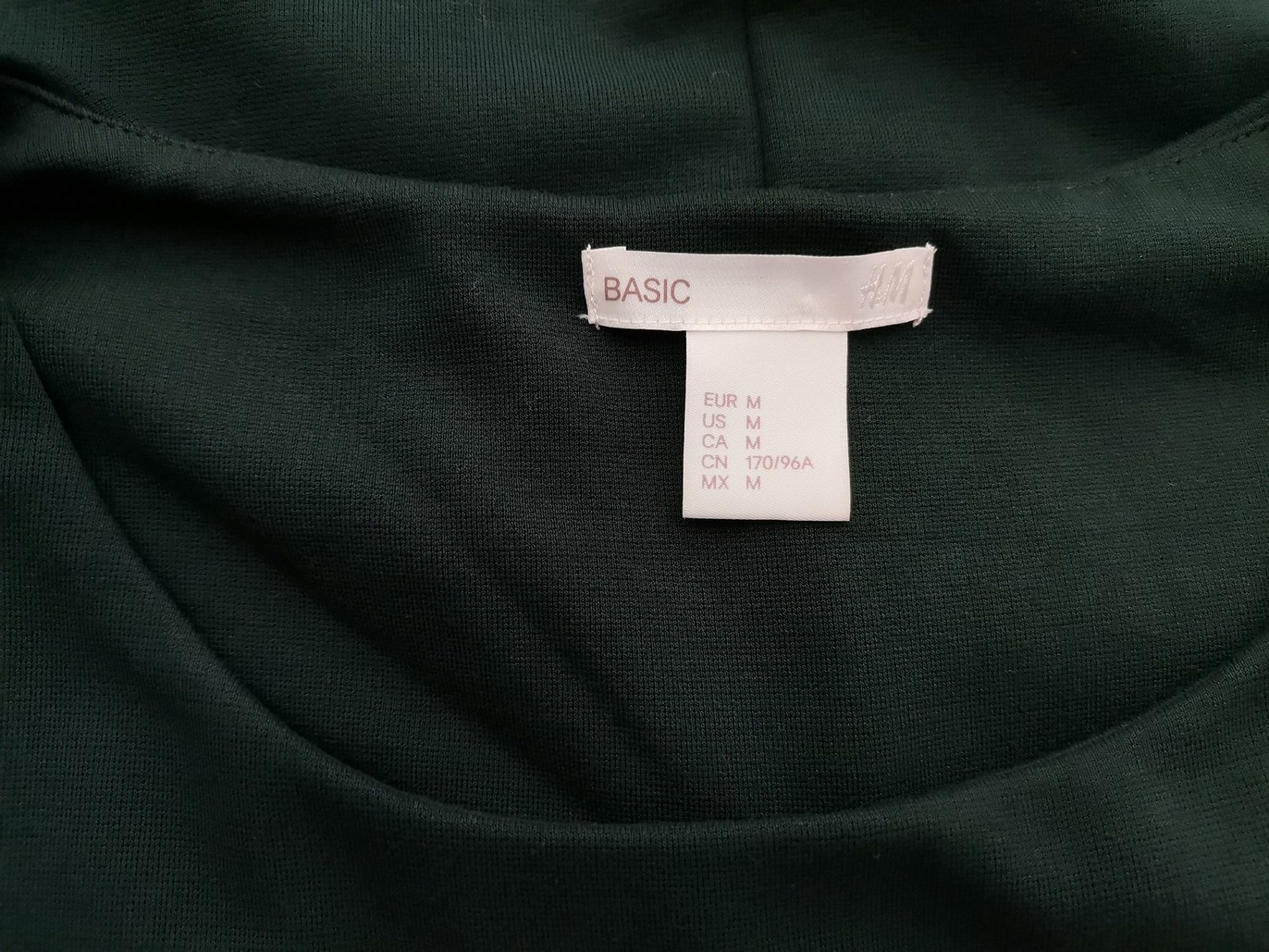 H&m Stl M Färg Smaragdgrön Rund urringning Raka Klänningen Långärmad Midi Material Viskos