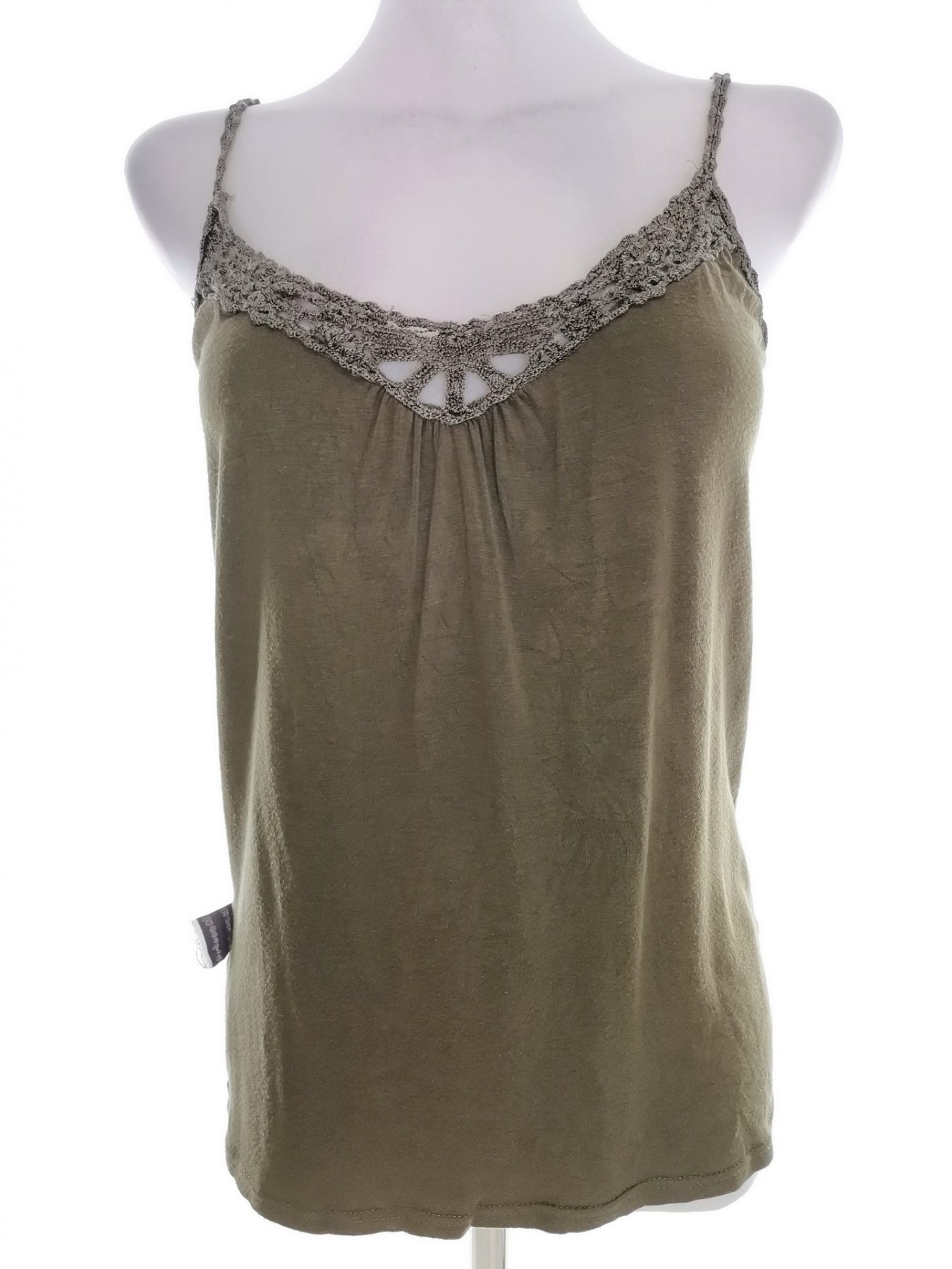 Bohemia Stl 34/36 Färg Khaki U-ringning Blus Ärmlös