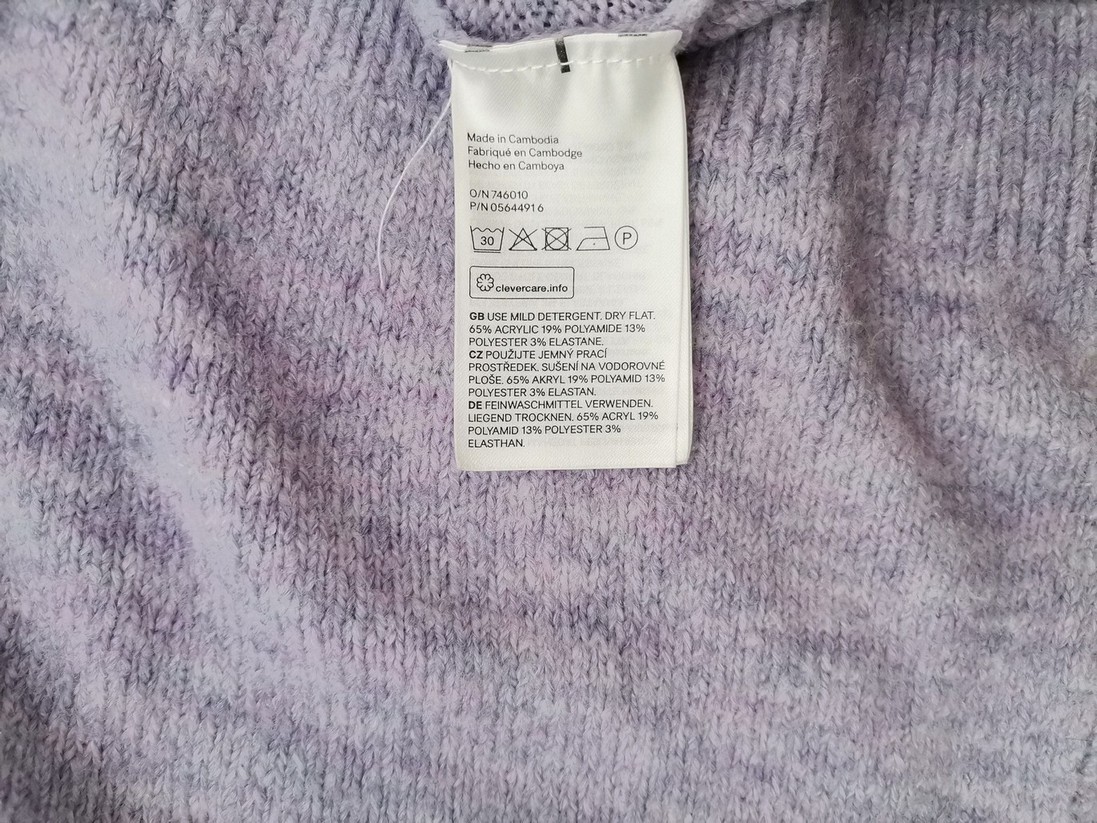 H&m Stl L Färg Lila V-ringning Lång öppen kofta Långärmad Material Akryl Finstickat