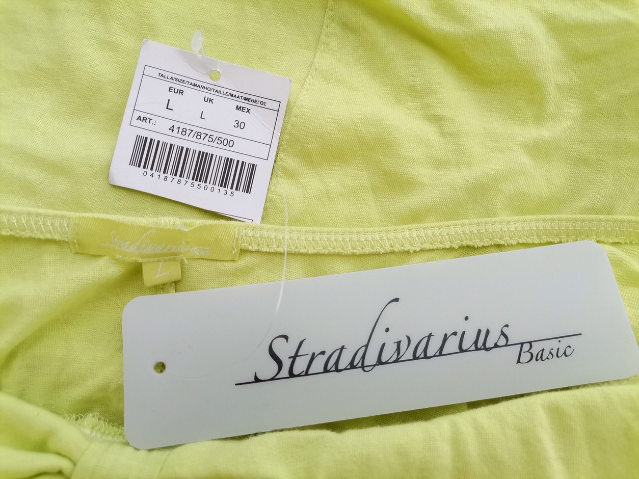 Stradivarius Stl L Färg Grön Hjärtformad Blus Ärmlös Material Bomull 100%