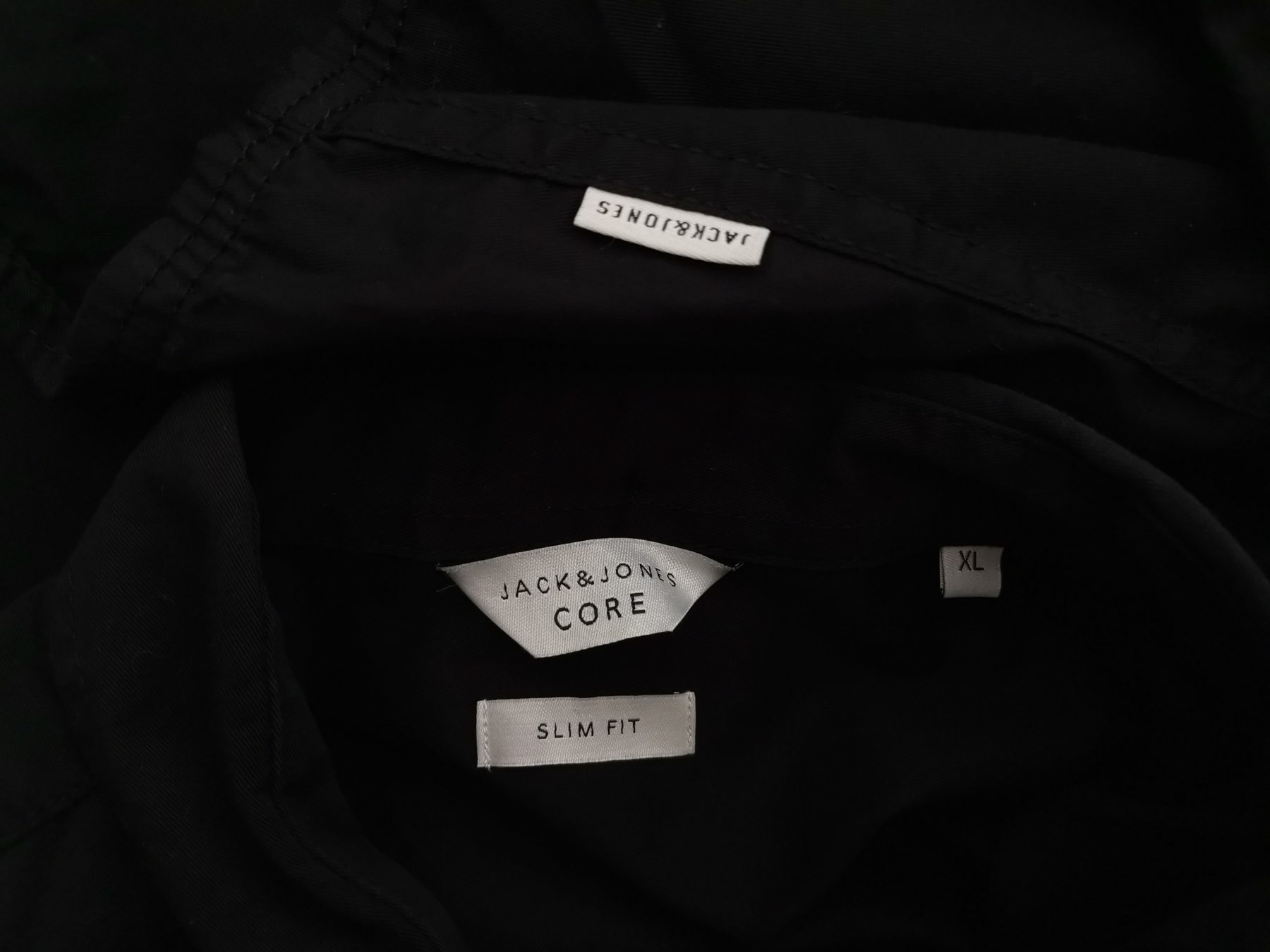 Jack & jones Stl XL Färg Svart Krage Herr skjorta, casual Långärmad Material Bomull 100%