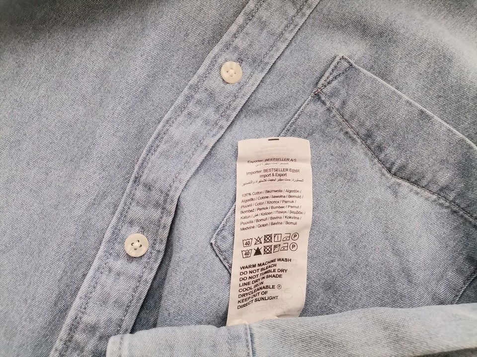 Jack & jones Stl XL Färg Blå Krage Herr skjorta, casual Långärmad Material Bomull 100%