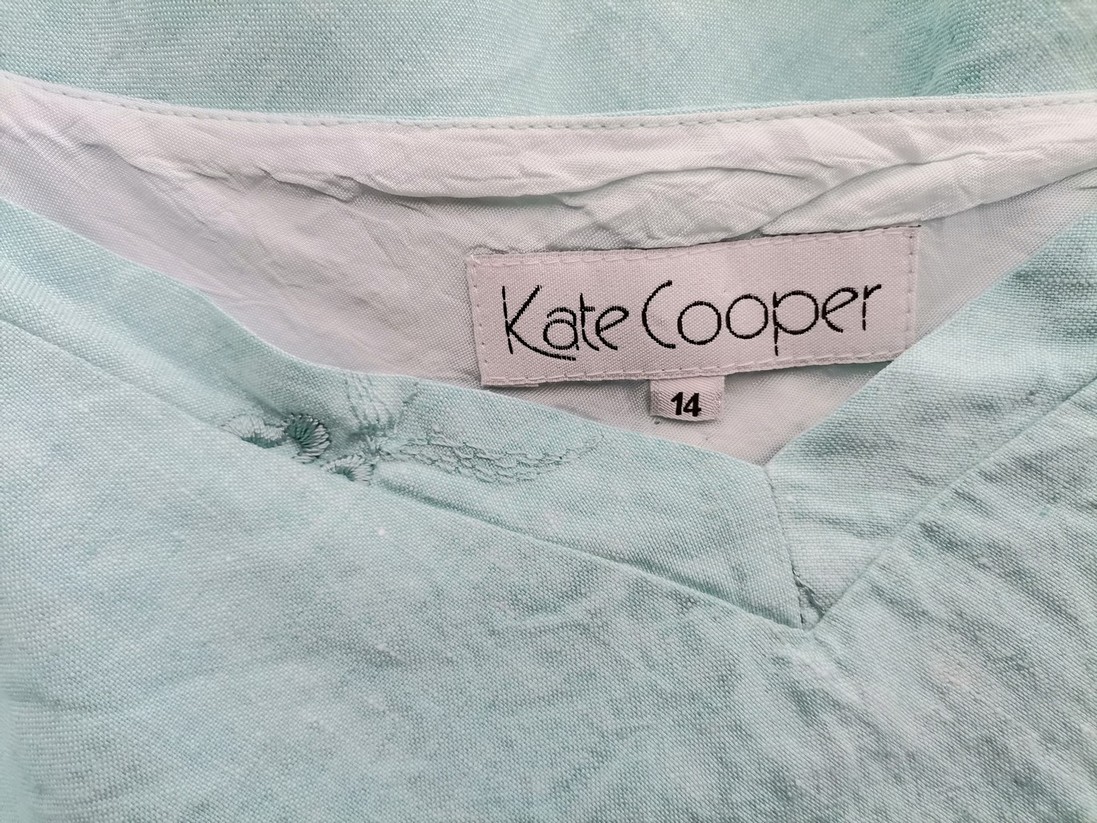 Kate Cooper Stl 14 (42) Färg Blå Hjärtformad Blus Ärmlös Material Lin 100%