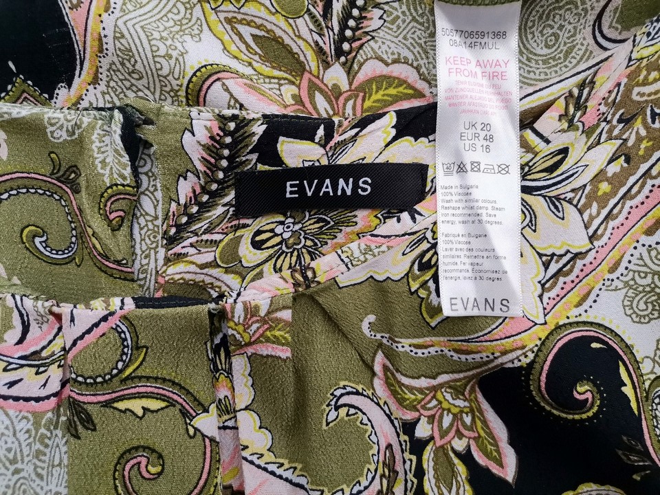 Evans Stl 20 (48) Färg Grön Rund urringning Tunika blus Kortärmad Material Viskos 100%