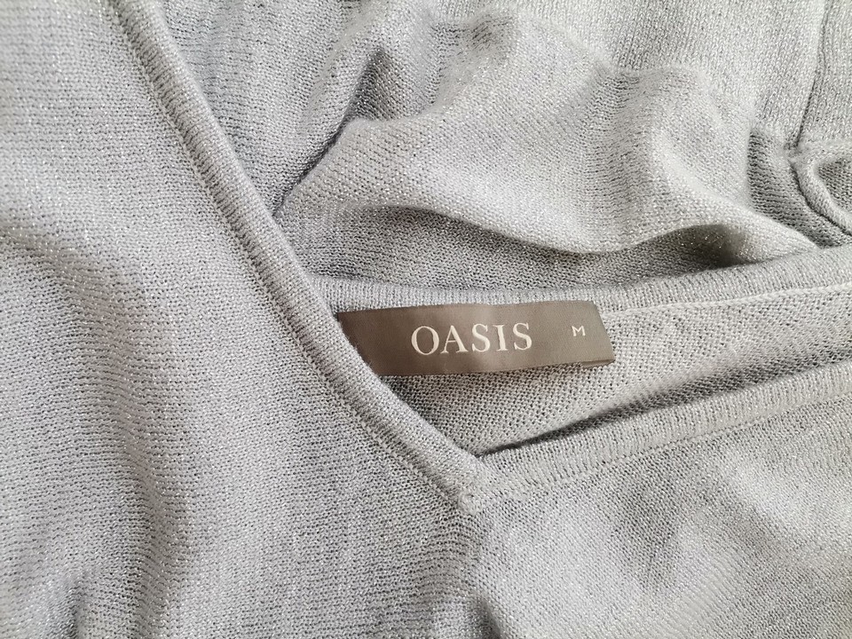 Oasis Stl M Färg Grå V-ringning Blus ärm 3/4 Material Viskos