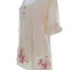 Italy Stl XL Färg Beige Rund urringning Tunika blus ärm 3/4 Material Lin 100%