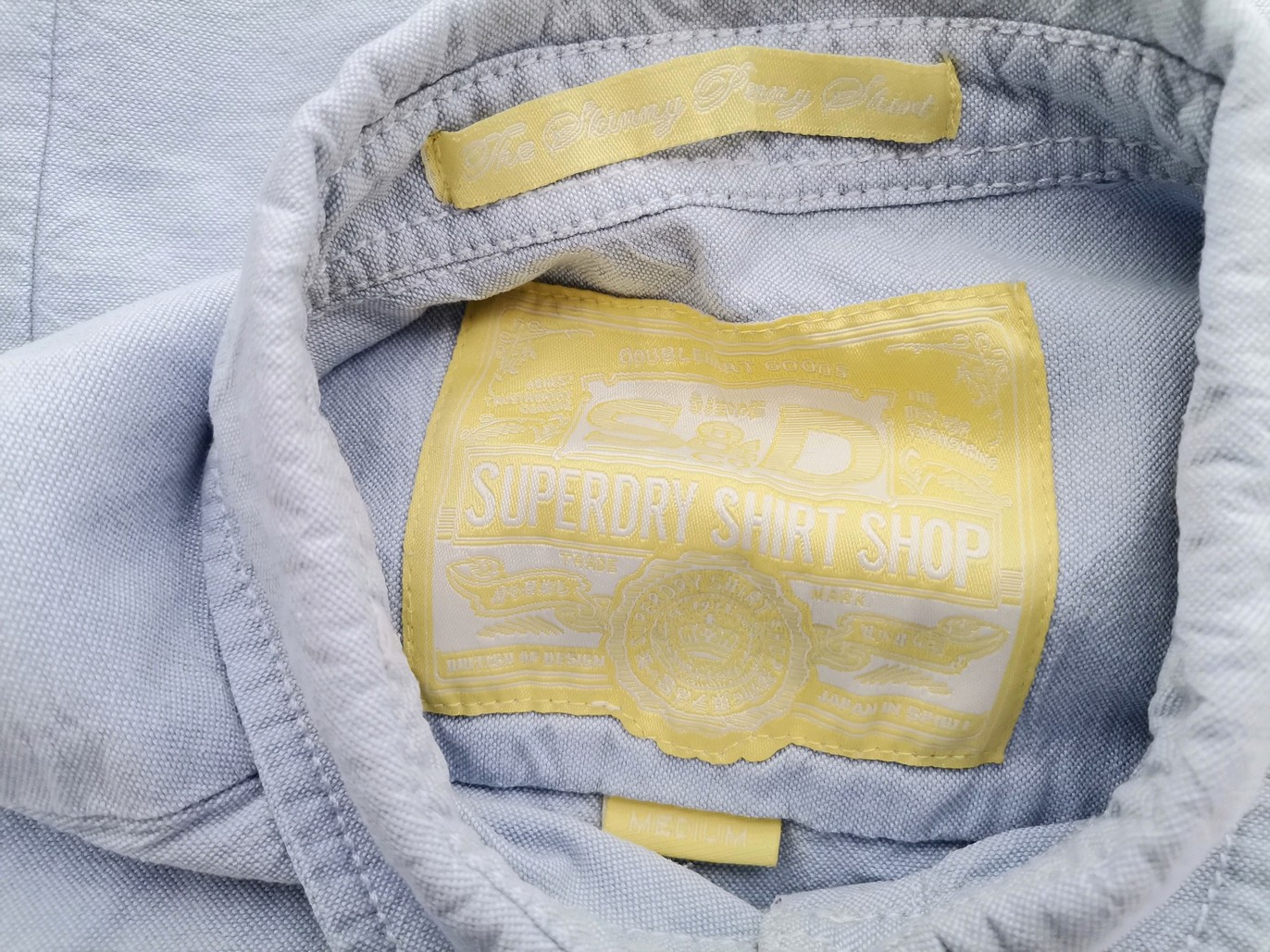 Superdry Stl M Färg Blå Krage Knäppt Skjort Blus Långärmad Material Bomull 100%