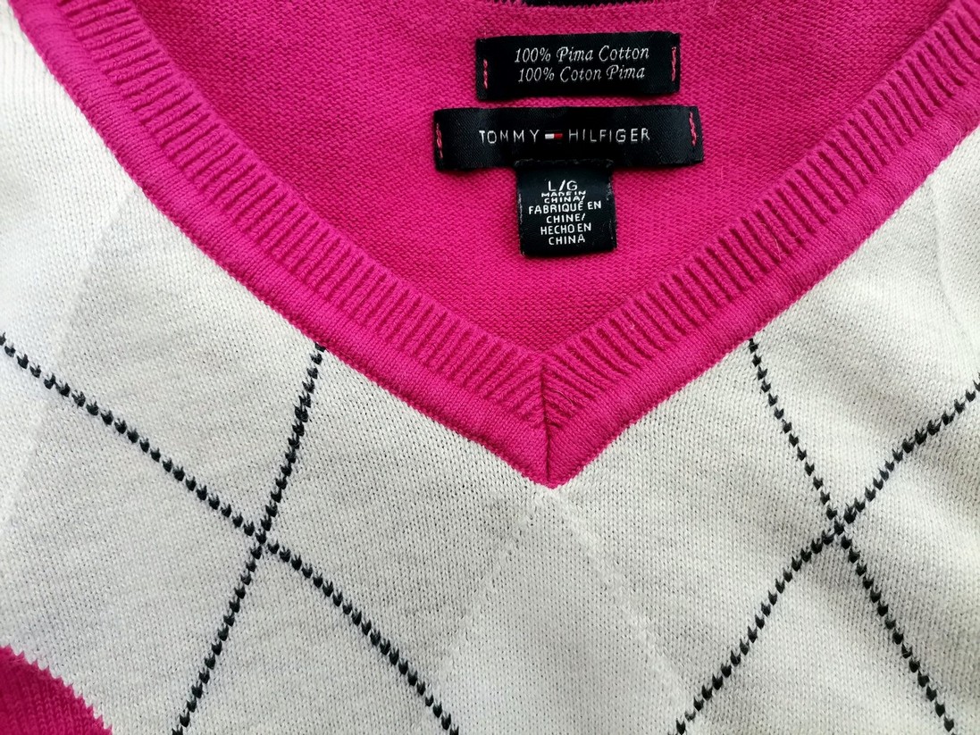 Tommy hilfiger Stl L Färg Rosa Herr Tröja Långärmad Material Bomull 100%