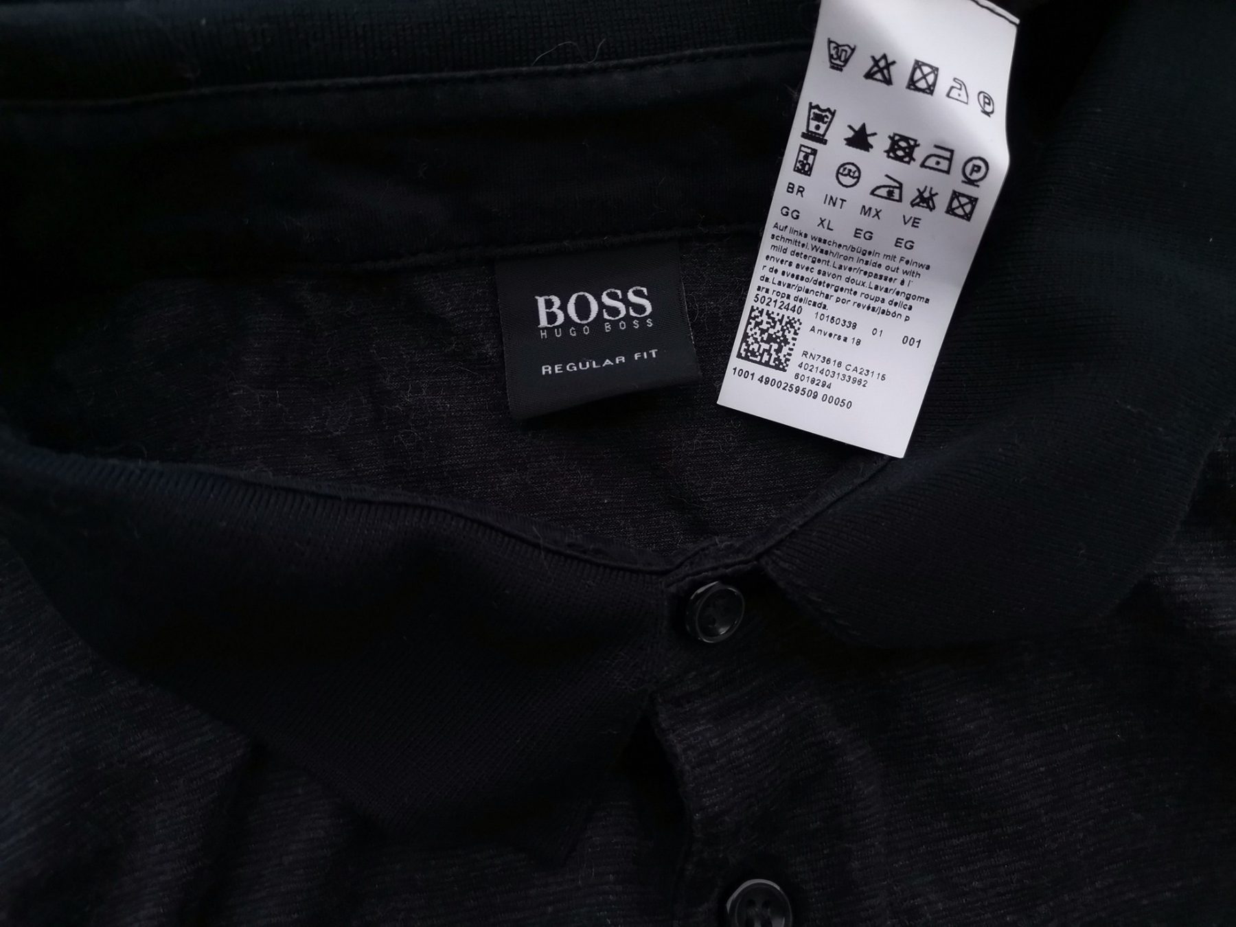 Hugo Boss Stl XL Färg Marinblå Krage Herr Polo Långärmad Material Bomull 100%