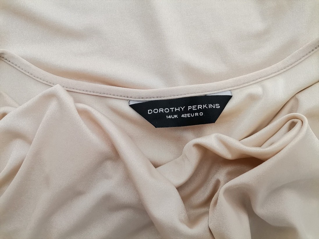 Dorothy perkins Stl 14 (40) Färg Beige Draperad Blus Kortärmad