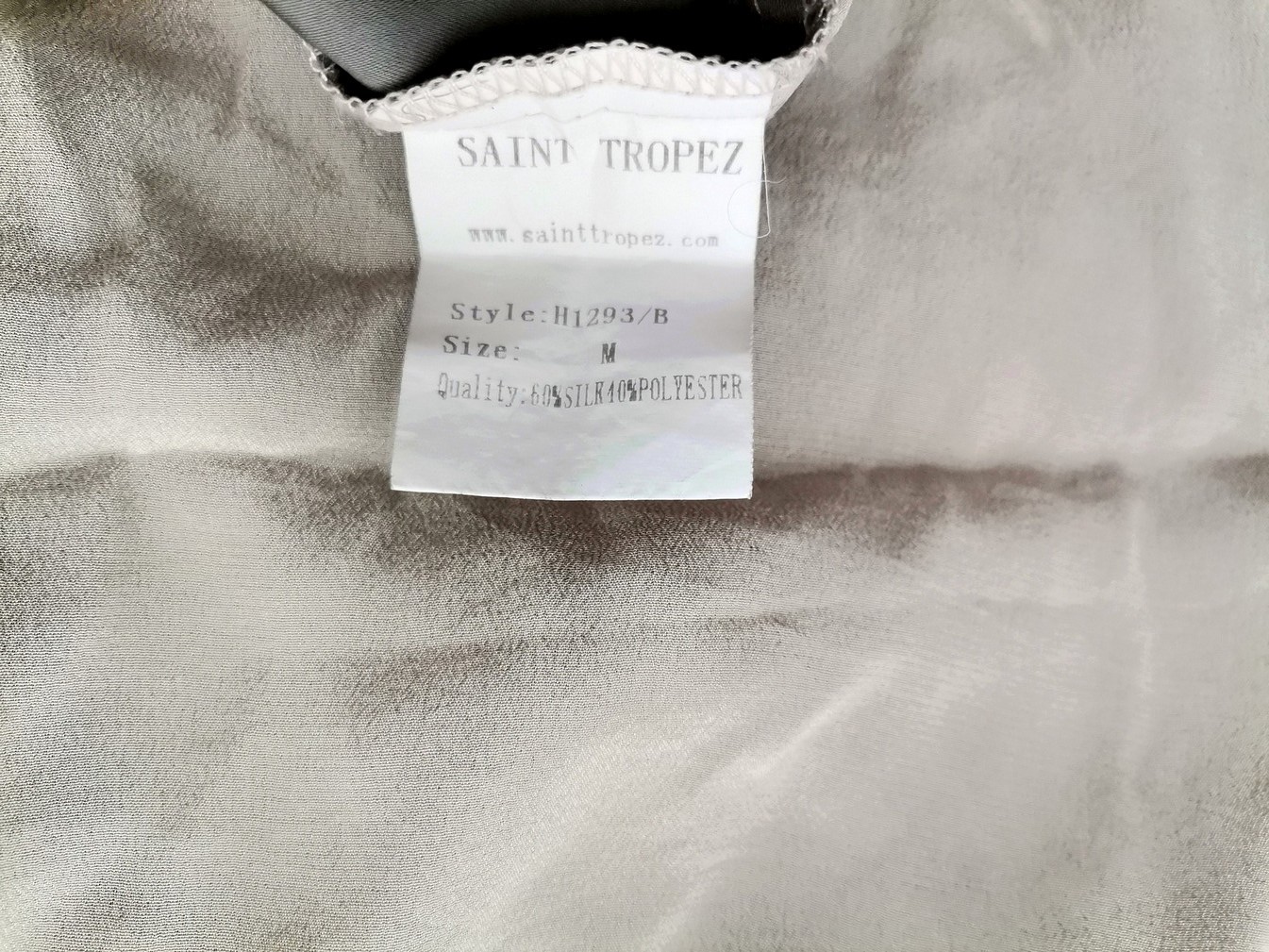 Saint tropez Stl M Färg Grå Rund urringning Blus Kortärmad Material Siden