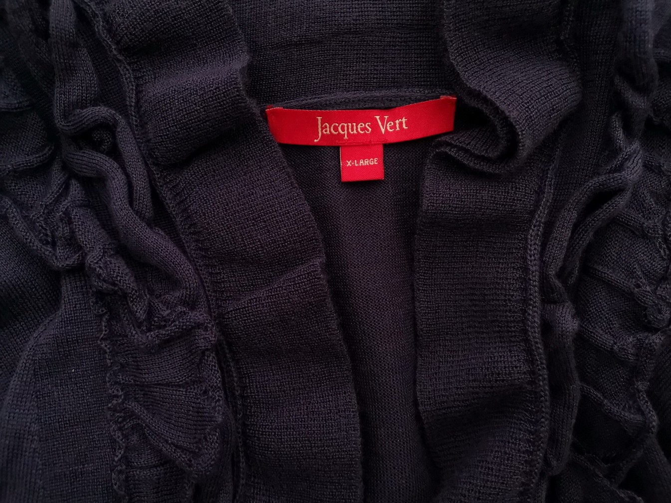 Jacques Vert Stl XL Färg Lila V-ringning Draperad öppen kofta Långärmad Material Ull Finstickat