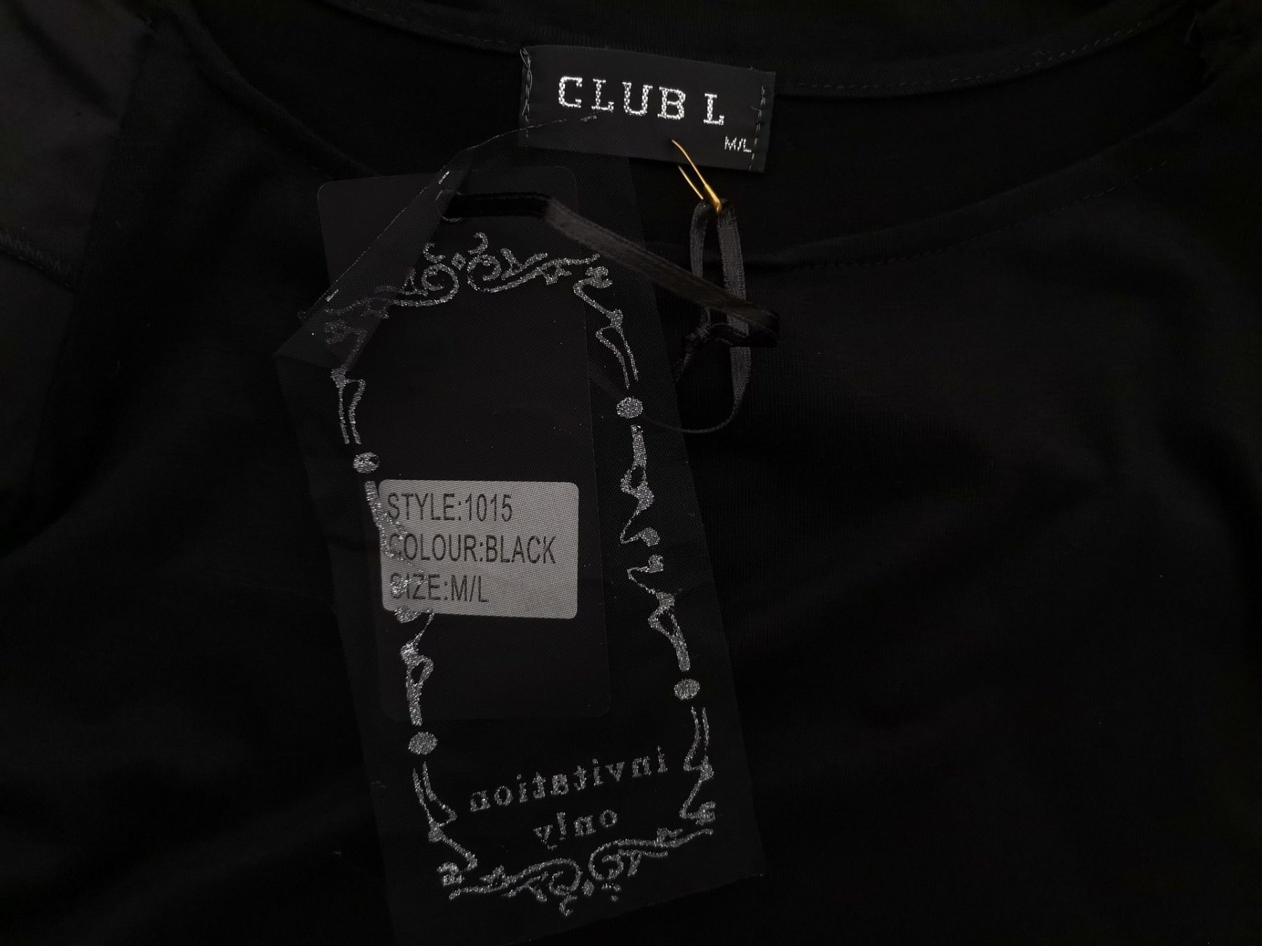 Club L Stl M/L Färg Svart Båtringning Penn Klänning Kortärmad Knälängd Material Bomull