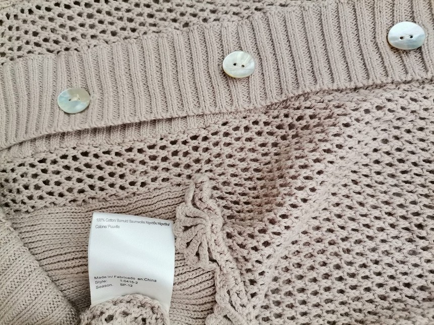 Noa noa Stl S Färg Beige V-ringning Lång knäppt koftkappa Långärmad Material Bomull 100% Finstickat