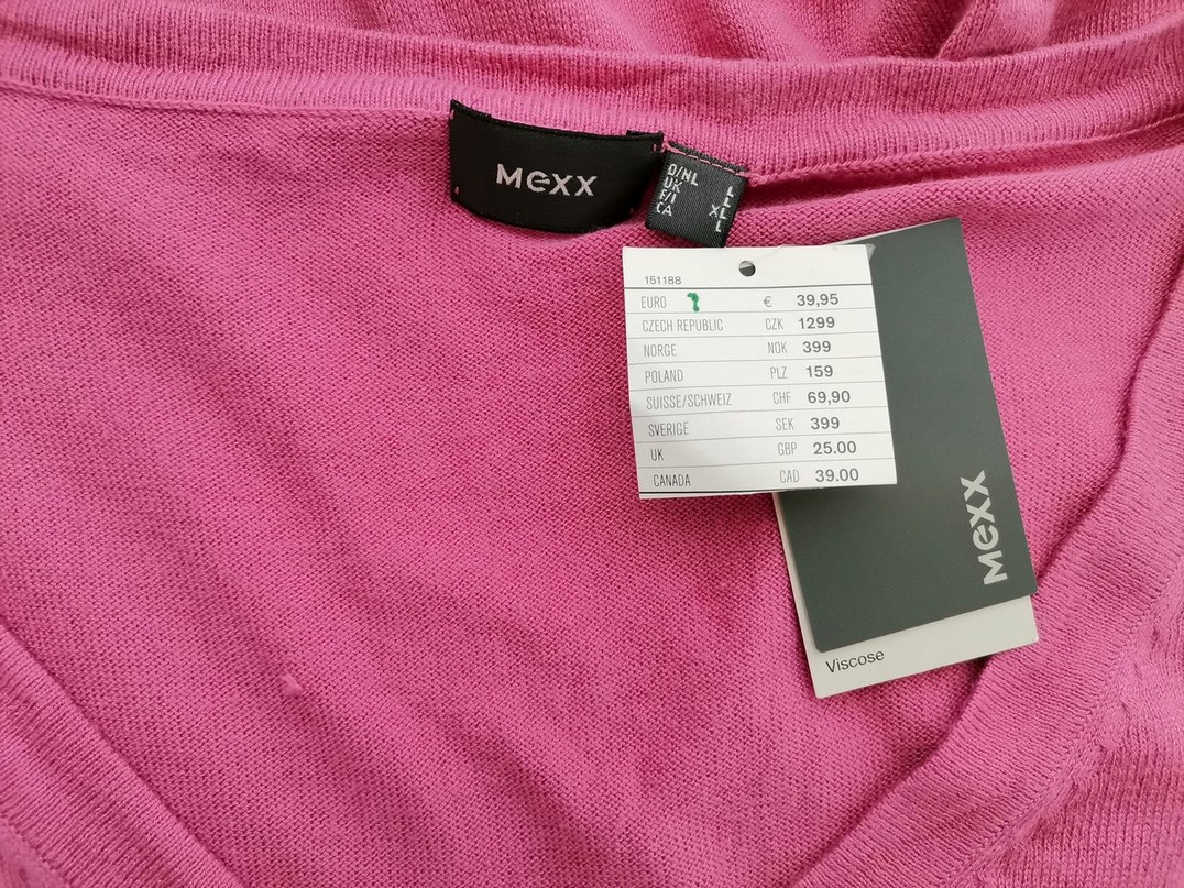 Mexx Stl L Färg Rosa V-ringning Blus Kortärmad Material Viskos