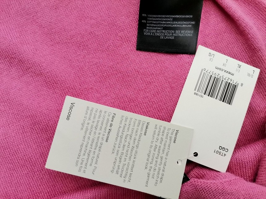 Mexx Stl L Färg Rosa V-ringning Blus Kortärmad Material Viskos