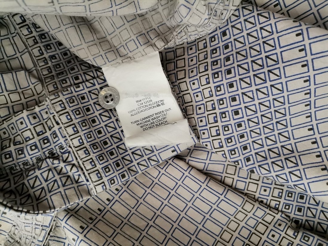 AX Armani Exchange Stl XL Färg Grå Krage Herr skjorta, casual Långärmad Material Bomull 100%