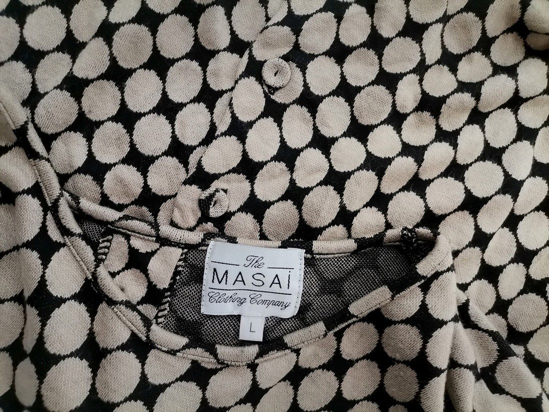 The Masai Stl L Färg Beige Prickar Rund urringning Tunika blus ärm 3/4 Material Viskos