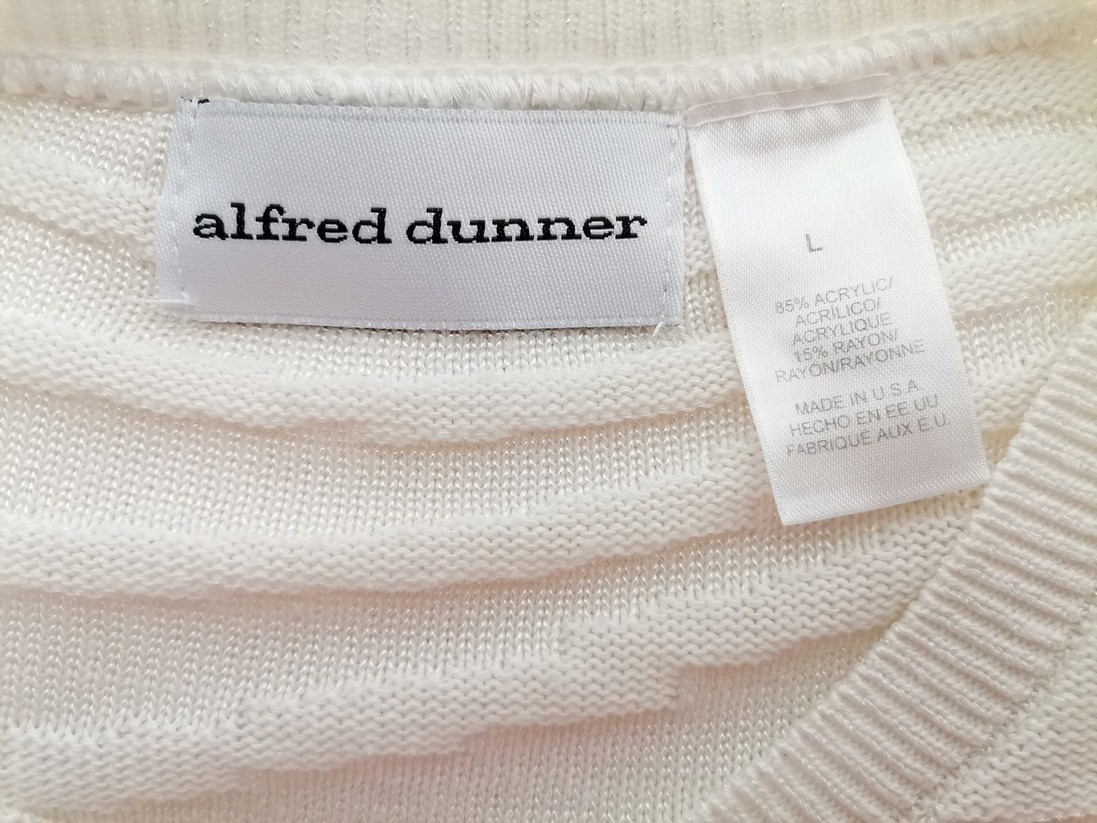 Alfred Dunner Stl L Färg Elfenben Rund hals Blus Kortärmad Material Akryl