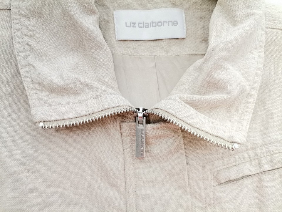 Liz Claiborne Stl 40 Färg Beige Jacka Långärmad Material Lin 100%