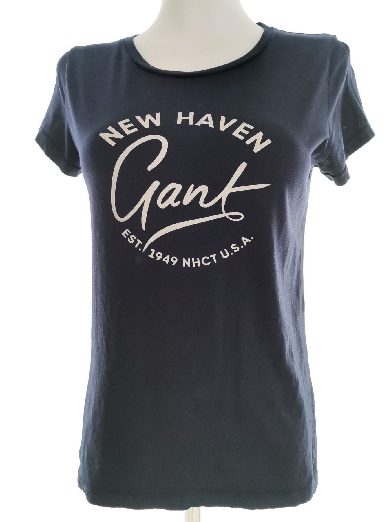 Gant Stl XS Färg Marinblå Rund hals T-shirt Kortärmad Material Bomull 100%