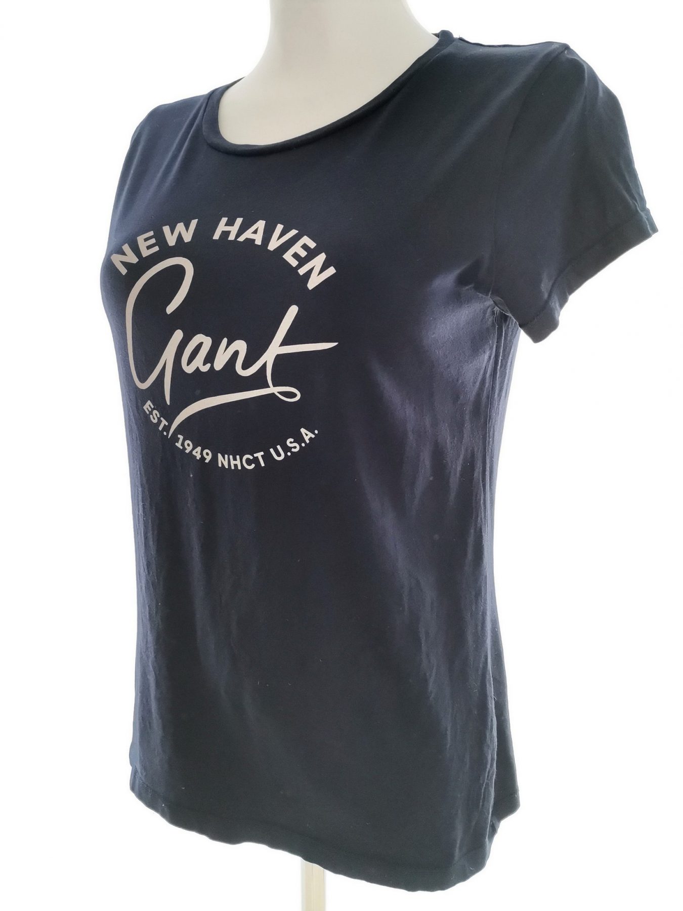 Gant Stl XS Färg Marinblå Rund hals T-shirt Kortärmad Material Bomull 100%