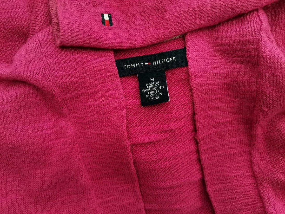 Tommy hilfiger Stl M Färg Rosa V-ringning Koftbolero Långärmad Material Bomull 100% Finstickat