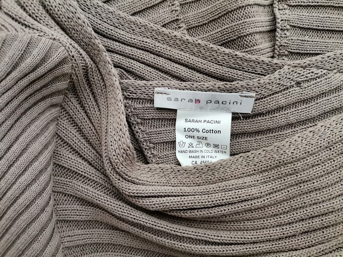 Sarah Pacini Stl ONE SIZE (34/36) Färg Grå Ränder Båtringning Stickad Tunika Blus Ärmlös Material Bomull 100%