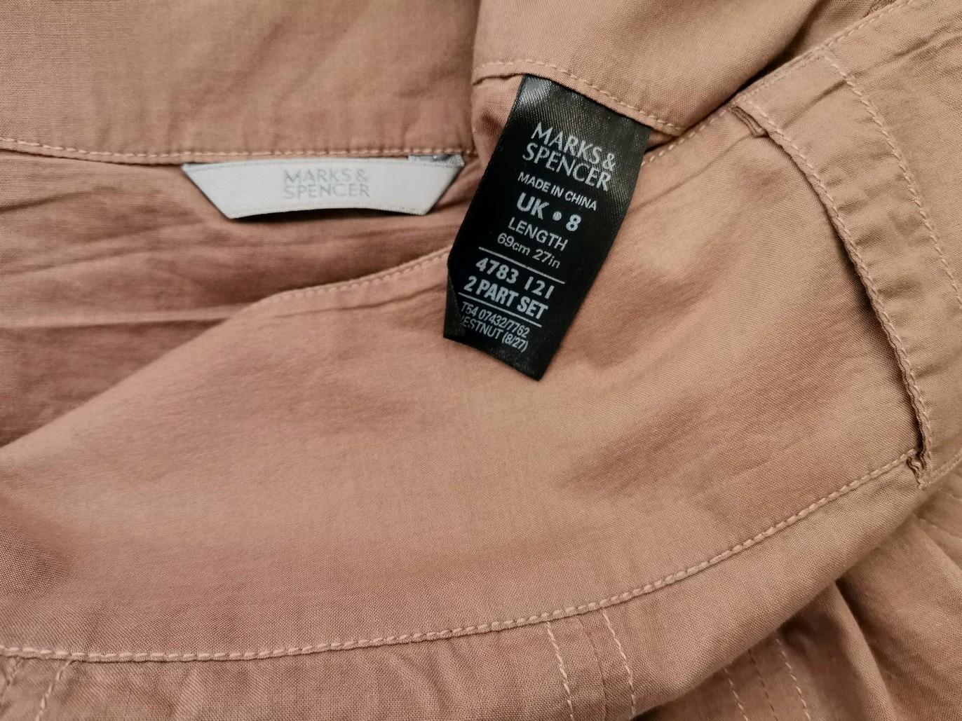 Marks&spencer Stl 8 (36) Färg Brun Maxikjol Kjol Lång Material Bomull 100%