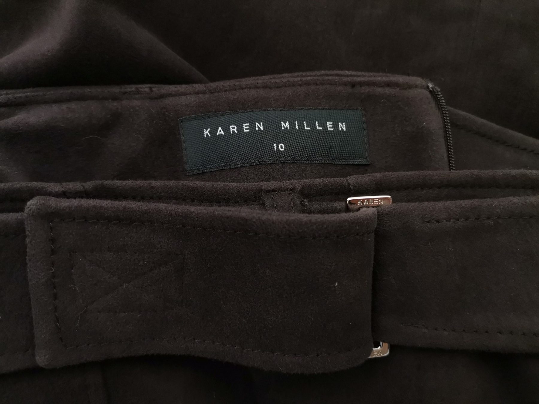 Karen MILLEN Stl 10 (38) Färg Brun Minikjol Kjol Kort Material Bomull