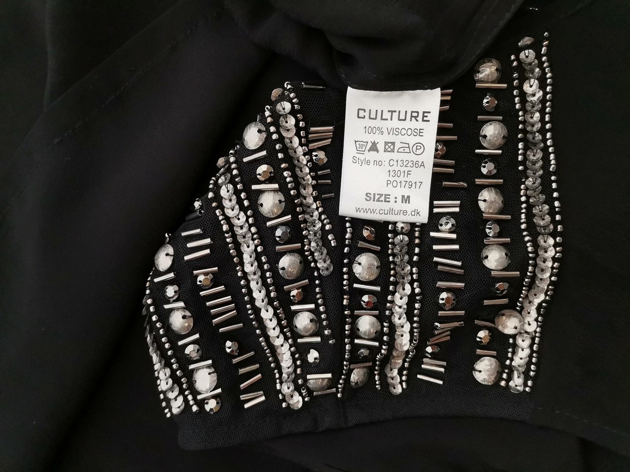 Culture Stl M Färg Svart Rund urringning Blus Kortärmad Material Viskos 100%