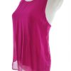 Massimo dutti Stl XS Färg Fuchsia Rund urringning Blus Ärmlös